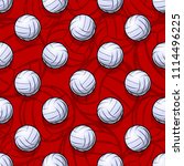 volleyball ball icon seamless... | Shutterstock .eps vector #1114496225