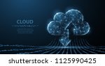 cloud technology. polygonal... | Shutterstock .eps vector #1125990425