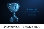 trophy cup. abstract vector 3d... | Shutterstock .eps vector #1403264078