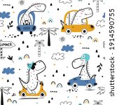 childish seamless pattern with... | Shutterstock .eps vector #1914590755