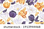 Large Floral Background With...
