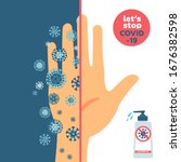 keep your hands clean and clean ... | Shutterstock .eps vector #1676382598