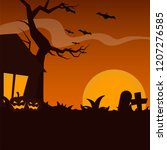 halloween background template... | Shutterstock .eps vector #1207276585