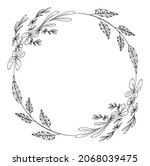 floral wreath plant arrangement ... | Shutterstock .eps vector #2068039475