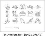 Set Of 15 Minimal Fishing Icons ...