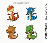 Set Of Funny Dragon Character