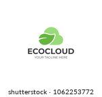 Eco Cloud Logo Template. Green...