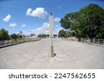 Small photo of Macapa,Amapa,Brazil,November 12, 2021.Marco Zero tourist monument, located in the city of Macapa, to mark the exact passage of the Equator line dividing the city into two hemispheres.