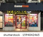 Small photo of Hoboken, NJ - December 20, 2019: The Gamestop local location in the area is closing. The once very popular video game retailer is struggling to stay afloat since the new decade in the ecomm era