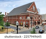 Small photo of Nashville, Tennessee, U.S.A - June 26, 2022 - The red building of Union Gospel Tabernacle