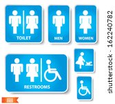 vector  toilette sign with blue ... | Shutterstock .eps vector #162240782
