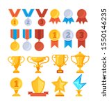 achievement award trophy golden ... | Shutterstock .eps vector #1550146235