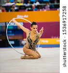 Small photo of BAKU, AZERBAIJAN -16-22 SEPTEMBER, 2019: 37th FIG Rhythmic Gymnastics World Championships, Individual Apparatus Finals, Hoop Linoy Ashram (Israel)