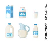 Set Of Milk In Different...