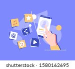 social media concept banner.... | Shutterstock .eps vector #1580162695