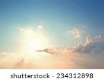 Vintage photo of  Abstract nature background with sky in sunset 