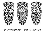 set of tattoo sketch maori... | Shutterstock .eps vector #1458242195