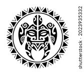 sea turtle and face maori style.... | Shutterstock .eps vector #2023935332