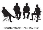 4 male silhouettes are sitting... | Shutterstock .eps vector #788457712
