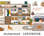 stylish scandinavian bedroom... | Shutterstock .eps vector #1694284528