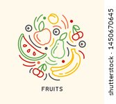 round form set of fruits icons... | Shutterstock .eps vector #1450670645