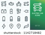 electric car icons set. set of... | Shutterstock .eps vector #1142718482