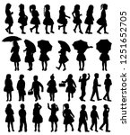 silhouette of a child  set ... | Shutterstock .eps vector #1251652705