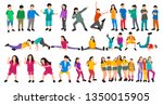 set  collection of silhouettes... | Shutterstock .eps vector #1350015905