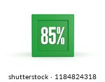 85 percent in green color block ... | Shutterstock . vector #1184824318