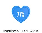 77 percent in light blue color... | Shutterstock . vector #1571268745