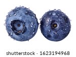 Fresh ripe blueberries with...