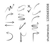 doodle hand drawn vector arrows.... | Shutterstock .eps vector #1200683008