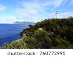 Cape Tourville Lighthouse on the Freycinet Peninsula near Coles Bay, Tasmania, Australia