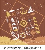 maritime related objects. eps... | Shutterstock .eps vector #1389103445