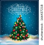 christmas tree. winter holidays ... | Shutterstock .eps vector #166437218