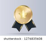 gold medal with red ribbon ... | Shutterstock .eps vector #1276835608