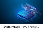 dashboard application on laptop ... | Shutterstock .eps vector #1994706812