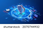 cyber security concept.... | Shutterstock .eps vector #2070744932