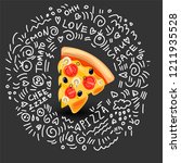 vector icon of pizza margarita  ... | Shutterstock .eps vector #1211935528