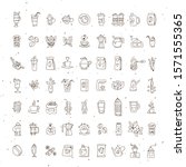 vector set of coffee icons on... | Shutterstock .eps vector #1571555365