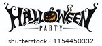 happy halloween text banner ... | Shutterstock .eps vector #1154450332