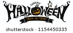 happy halloween text banner ... | Shutterstock .eps vector #1154450335