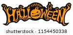 happy halloween text banner ... | Shutterstock .eps vector #1154450338