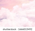 sugar cotton pink clouds vector ... | Shutterstock .eps vector #1666015492