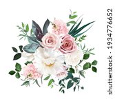dusty pink and cream rose ... | Shutterstock .eps vector #1934776652