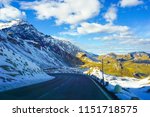Glossglockner, Austria : Beautiful view of the road with snowy mountain and blue sky from Grossglockner High Alpine Road in Austria.
