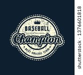 emblem of champions baseball... | Shutterstock .eps vector #1376601818