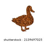 Duck Bird Symbol Golden Icon...