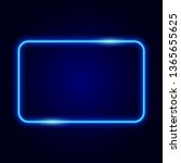 blue neon frame on dark... | Shutterstock .eps vector #1365655625