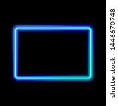 neon rectangle frame on black... | Shutterstock .eps vector #1446670748